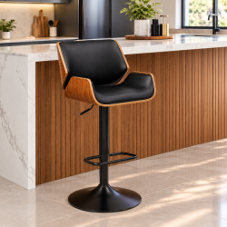  JY-1087 Black Barstool With Black Metal Parts